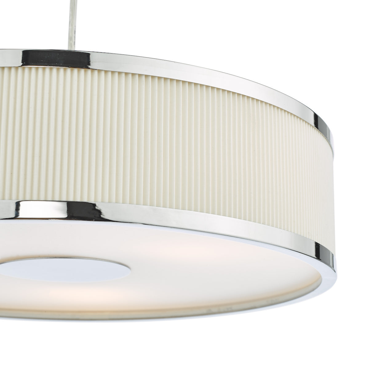 ALVARO 3LT SLIMLINE PENDANT POL CHR IVORY 40CM