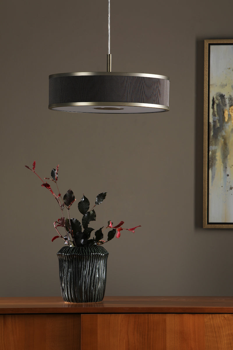 ALVARO 3LT SLIMLINE PENDANT BRONZE MUSHROOM 40CM