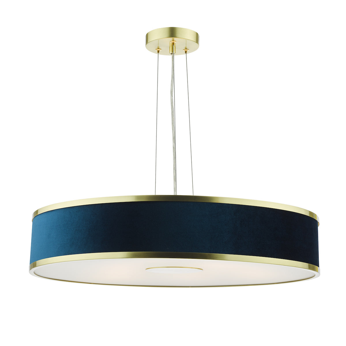 ALVARO 6LT SLIMLINE PENDANT BRUSHED BRASS NAVY 60C