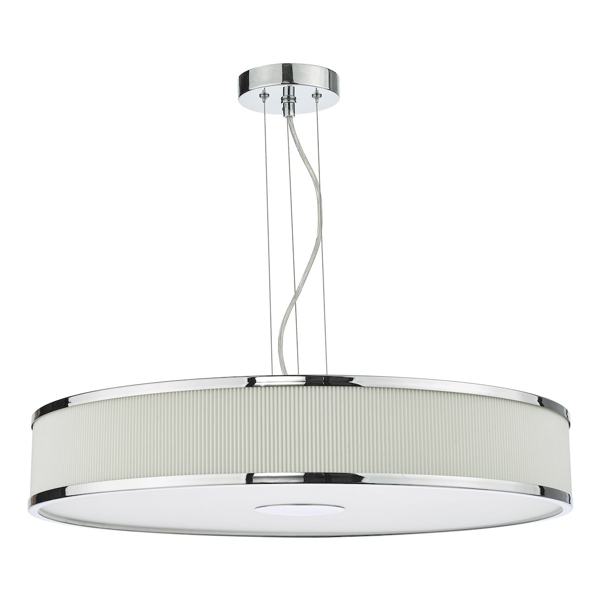 ALVARO 6LT SLIMLINE PENDANT POL CHR IVORY 60CM