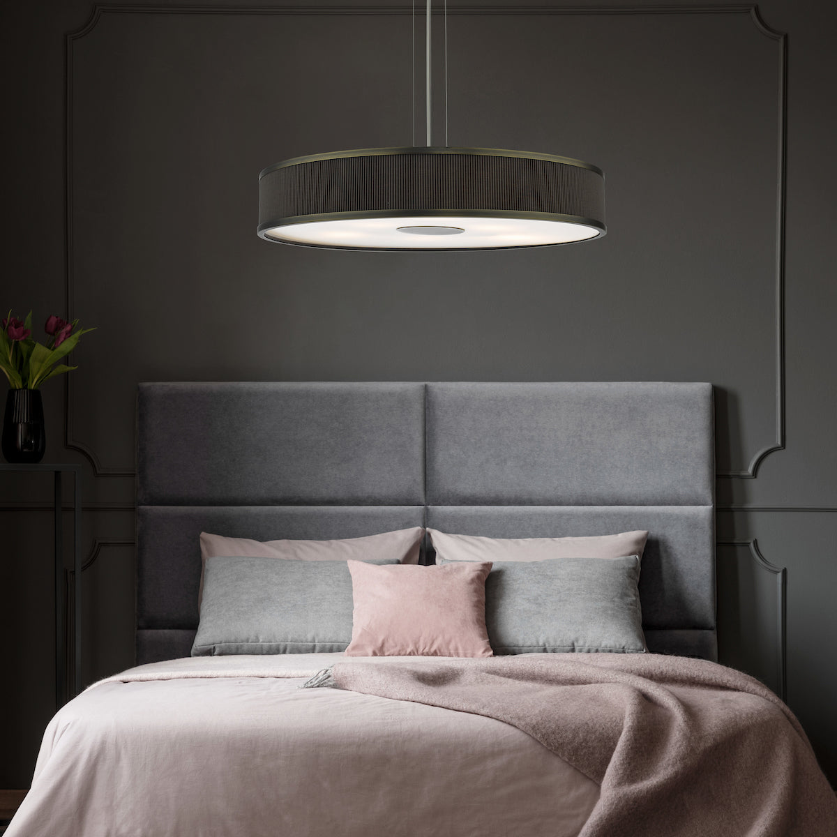 ALVARO 6LT SLIMLINE PENDANT BRONZE MUSHROOM 60CM