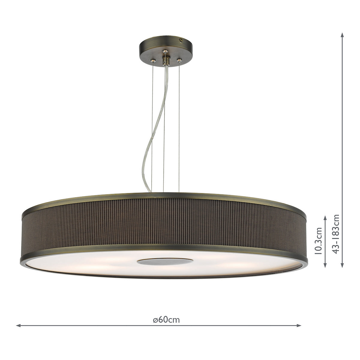 ALVARO 6LT SLIMLINE PENDANT BRONZE MUSHROOM 60CM