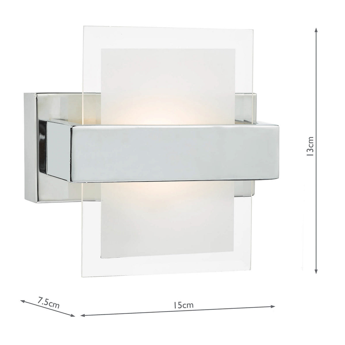 APT WLT POL CHR OPAL AND CLEAR GLASS LED
