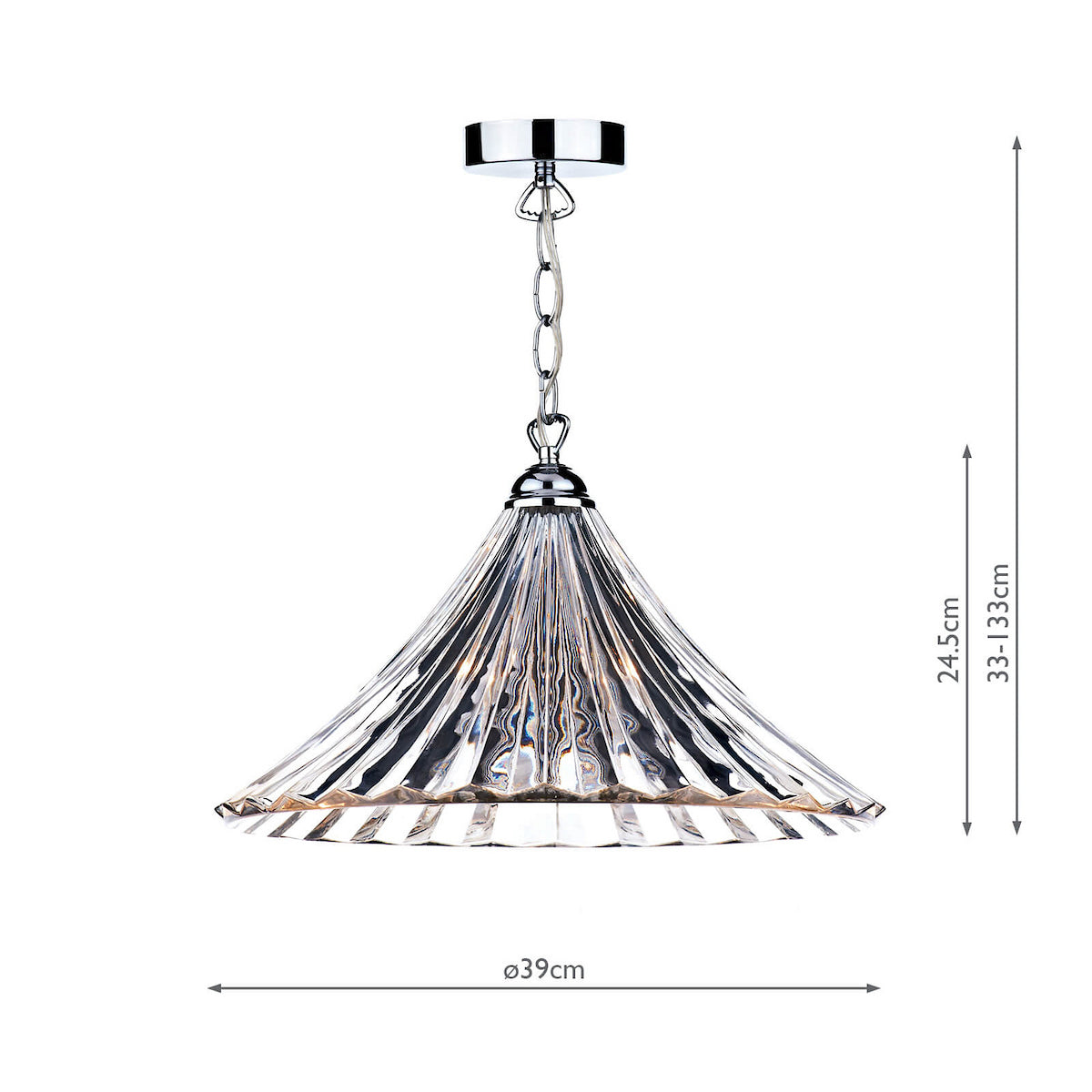 ARDECHE 1LT LRG PEND CLEAR GLASS
