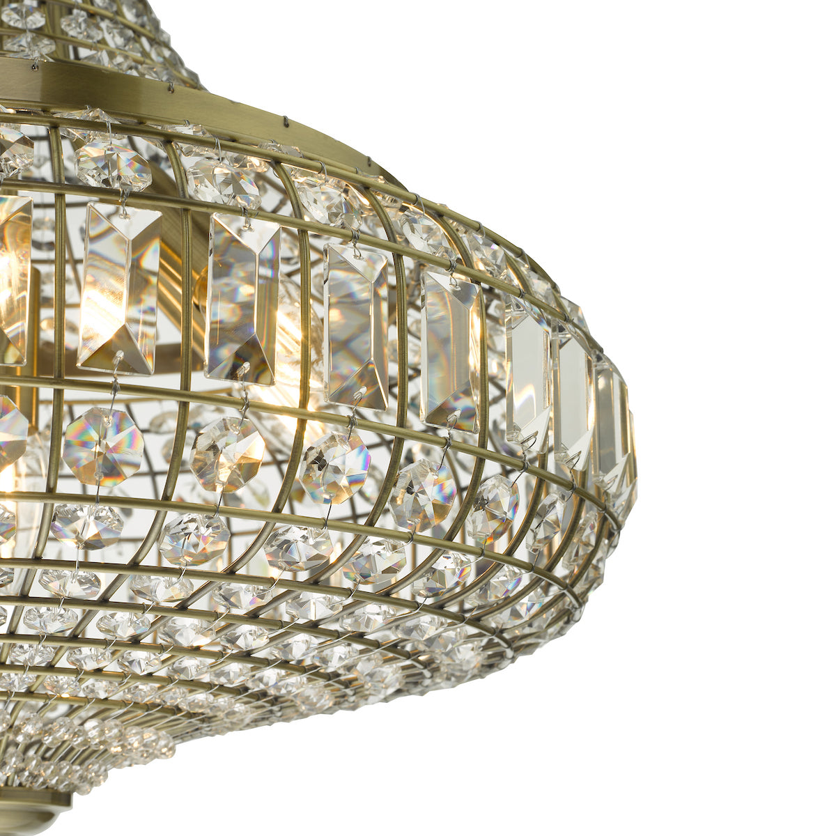 ASMARA 6LT PENDANT ANTIQUE BRASS CRYSTAL
