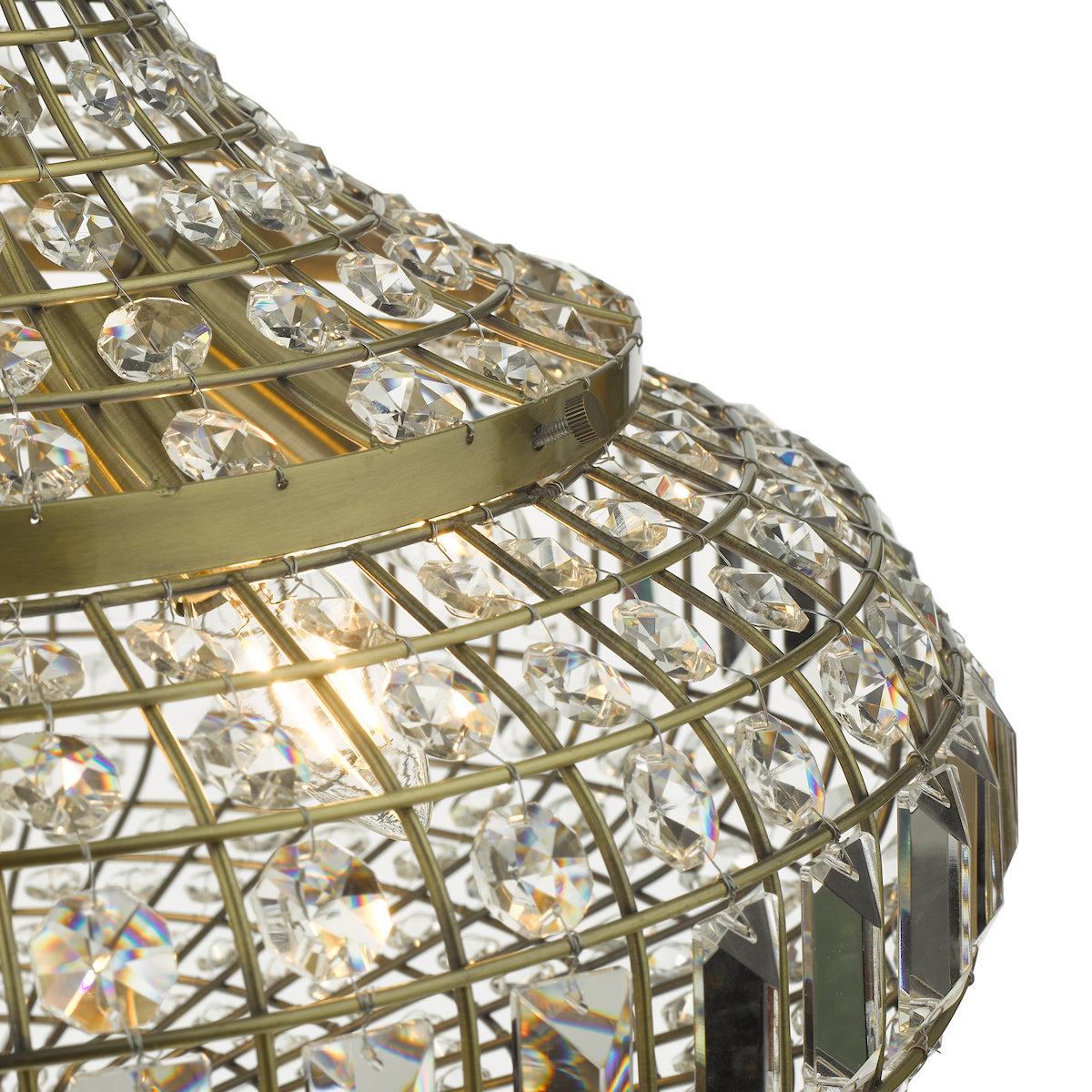 ASMARA 6LT PENDANT ANTIQUE BRASS CRYSTAL