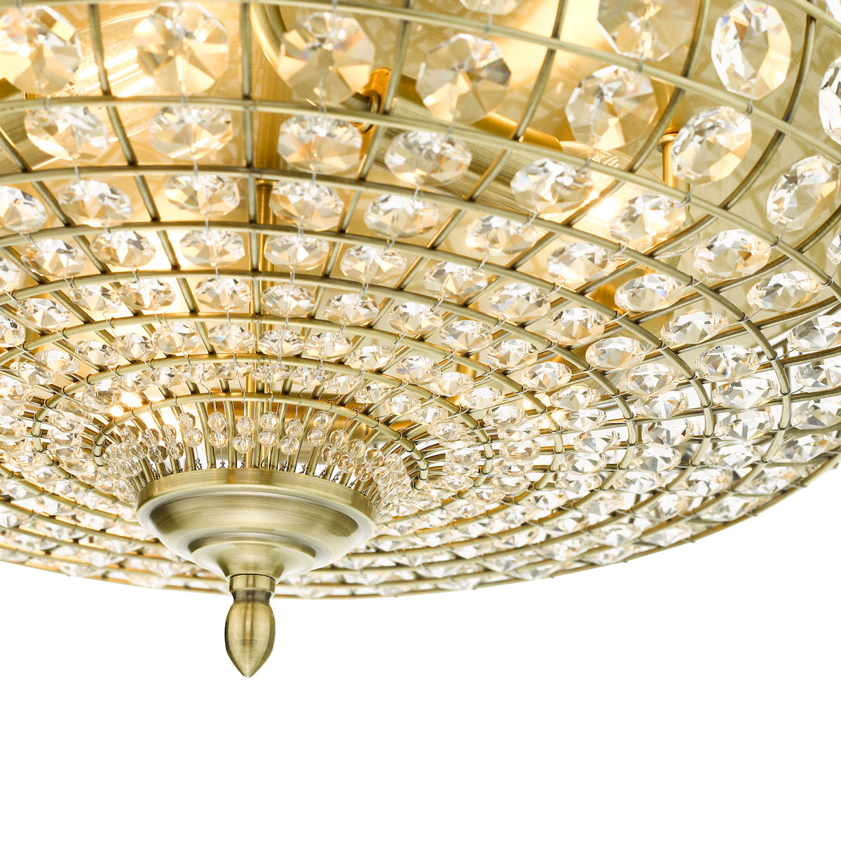 ASMARA 5LT FLUSH ANTIQUE BRASS CRYSTAL