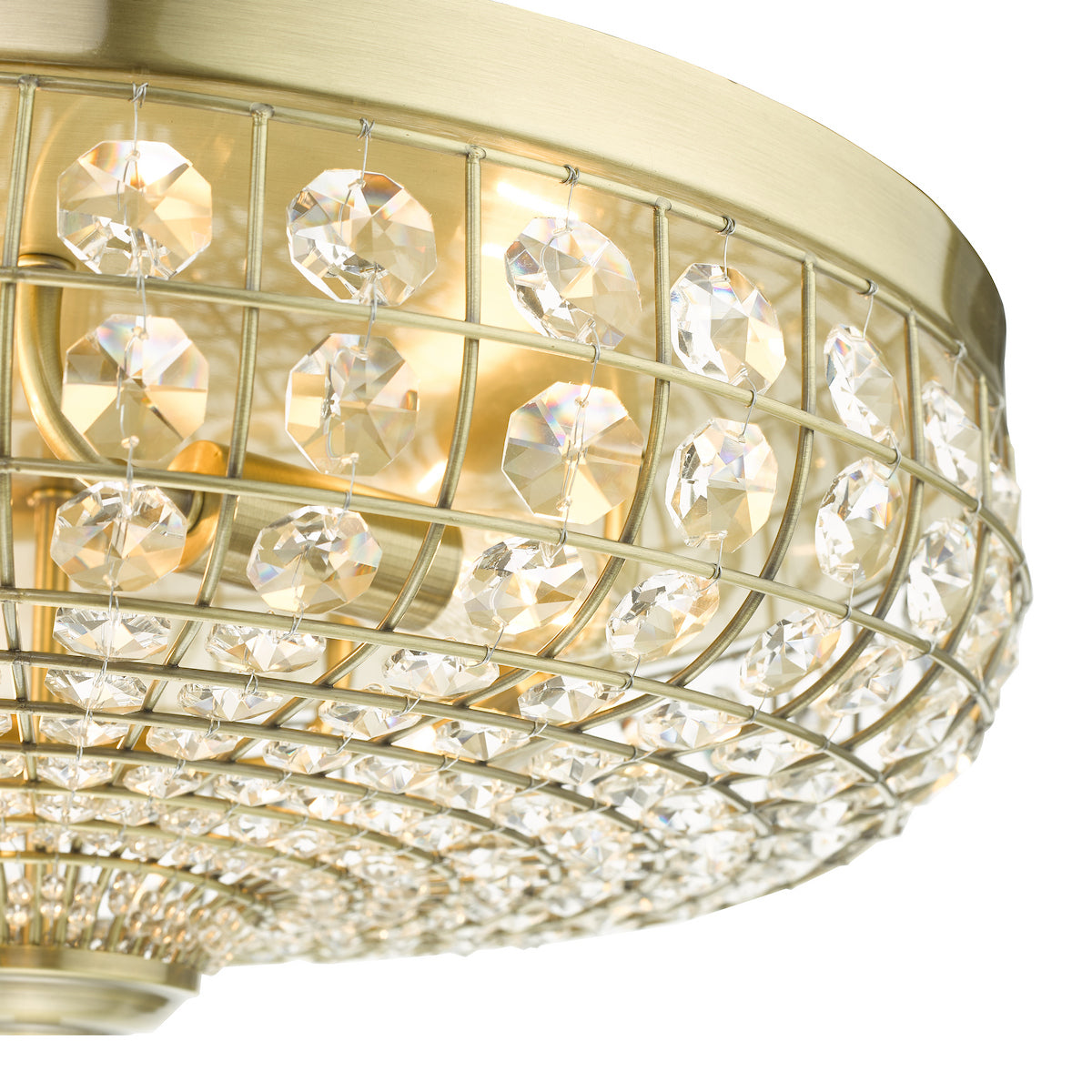 ASMARA 5LT FLUSH ANTIQUE BRASS CRYSTAL