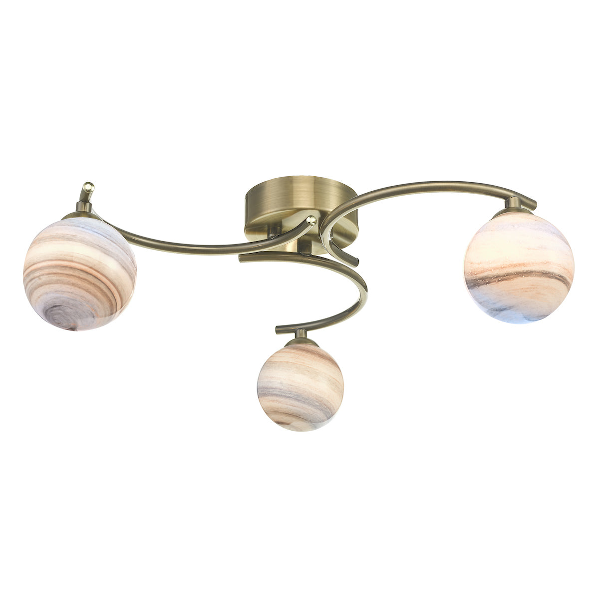 ATIYA 3LT SEMI FLUSH ANT BRA CW PLANET GLS