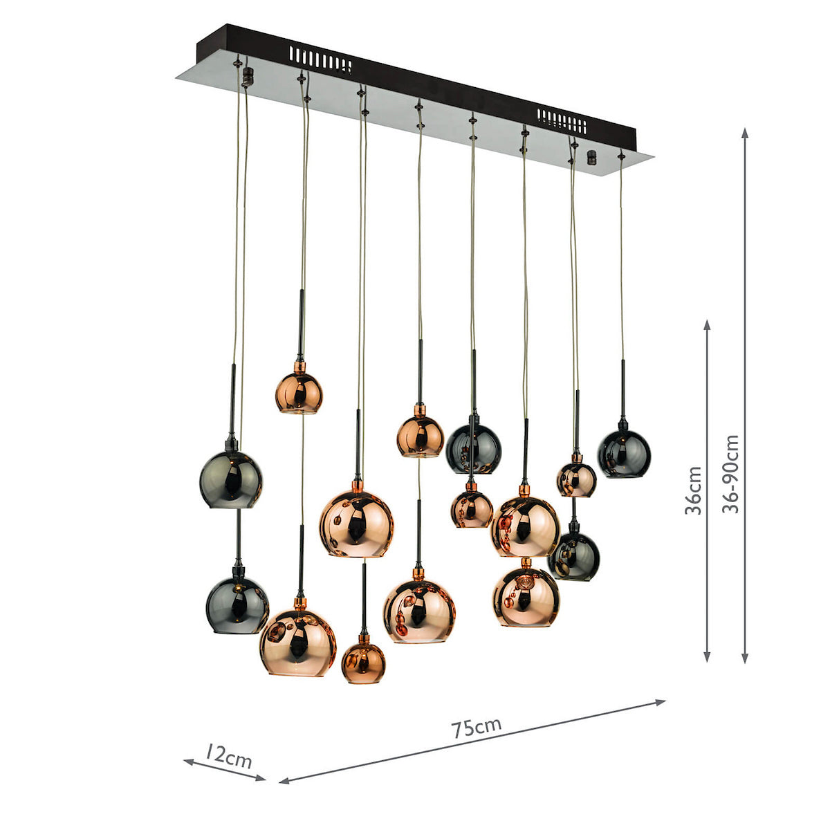 AURELIA 15LT BAR PENDANT COPPER DARK COPPER AND BR