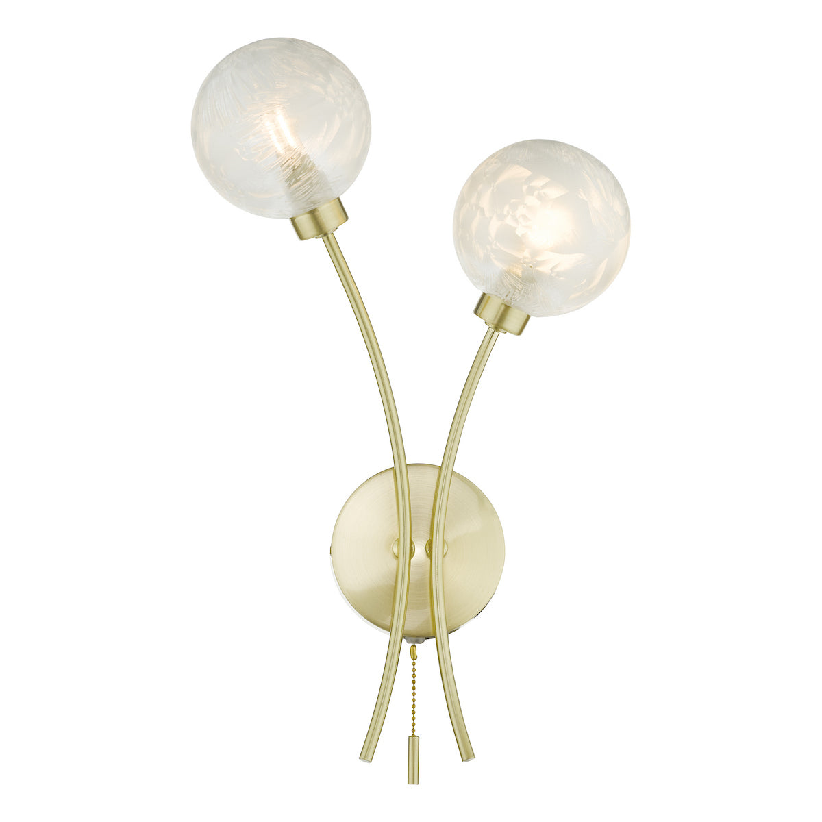AVARI 2LT WB SATIN BRASS FROSTED GLASS