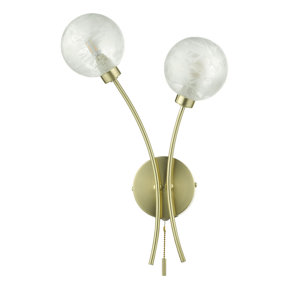 AVARI 2LT WB SATIN BRASS FROSTED GLASS