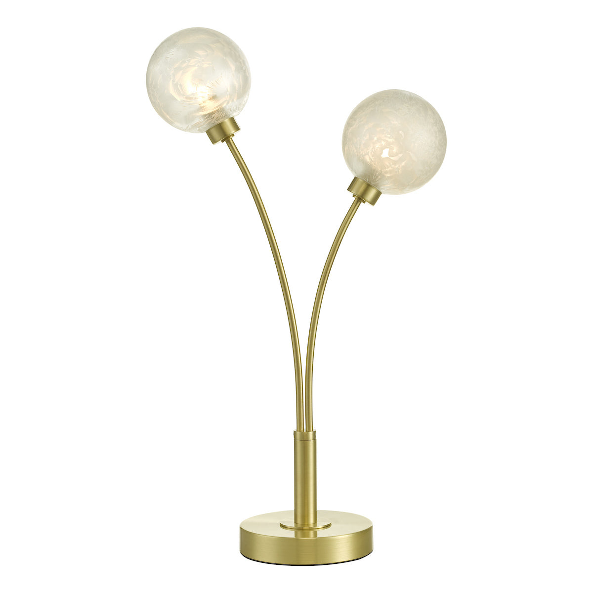 AVARI 2LT TABLE LAMP SATIN BRASS FROSTED GLASS