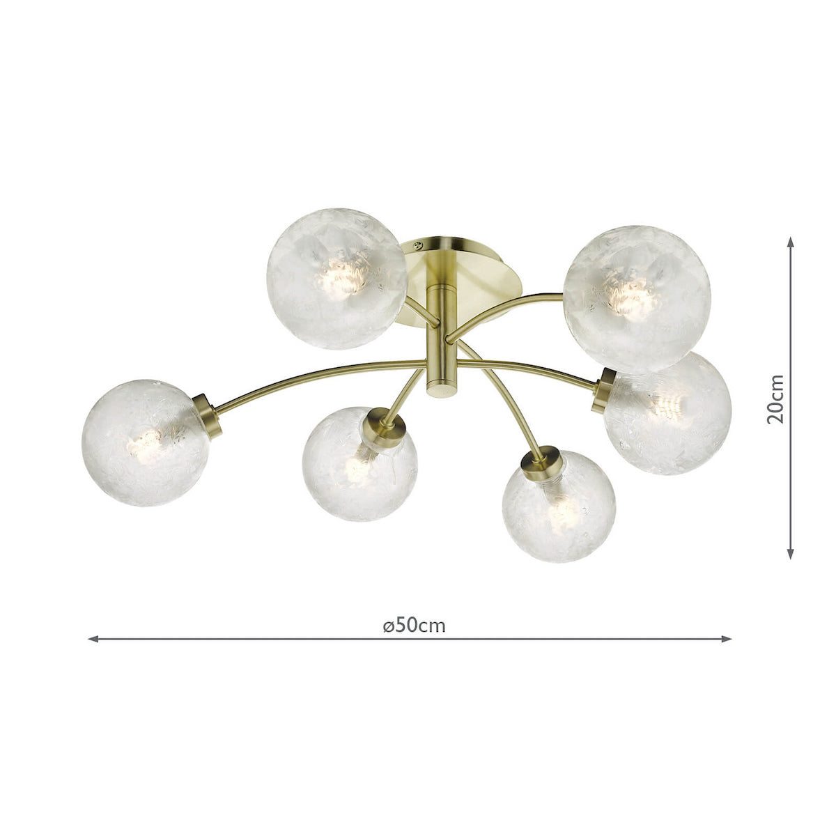 AVARI 6LT SEMI FLUSH SAT BRA