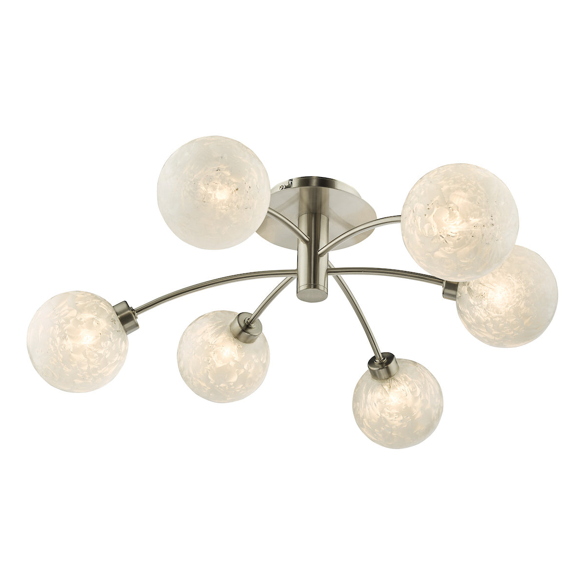 AVARI 6LT SEMI FLUSH SATIN NICKEL FROSTED GLASS