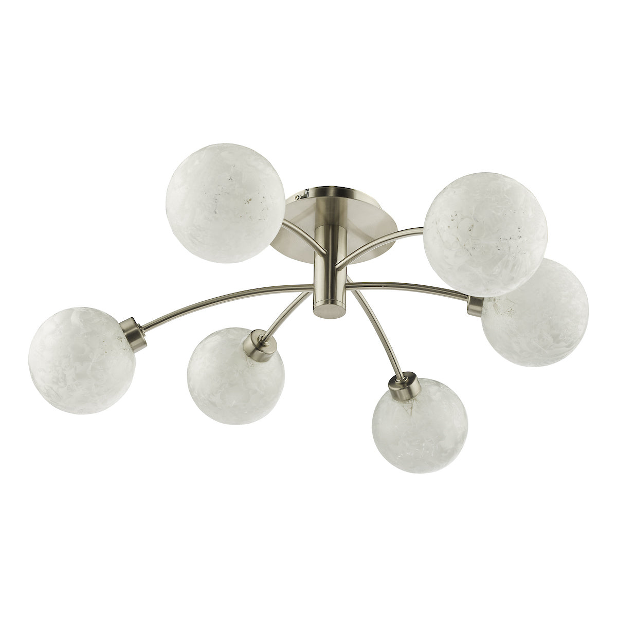 AVARI 6LT SEMI FLUSH SATIN NICKEL FROSTED GLASS