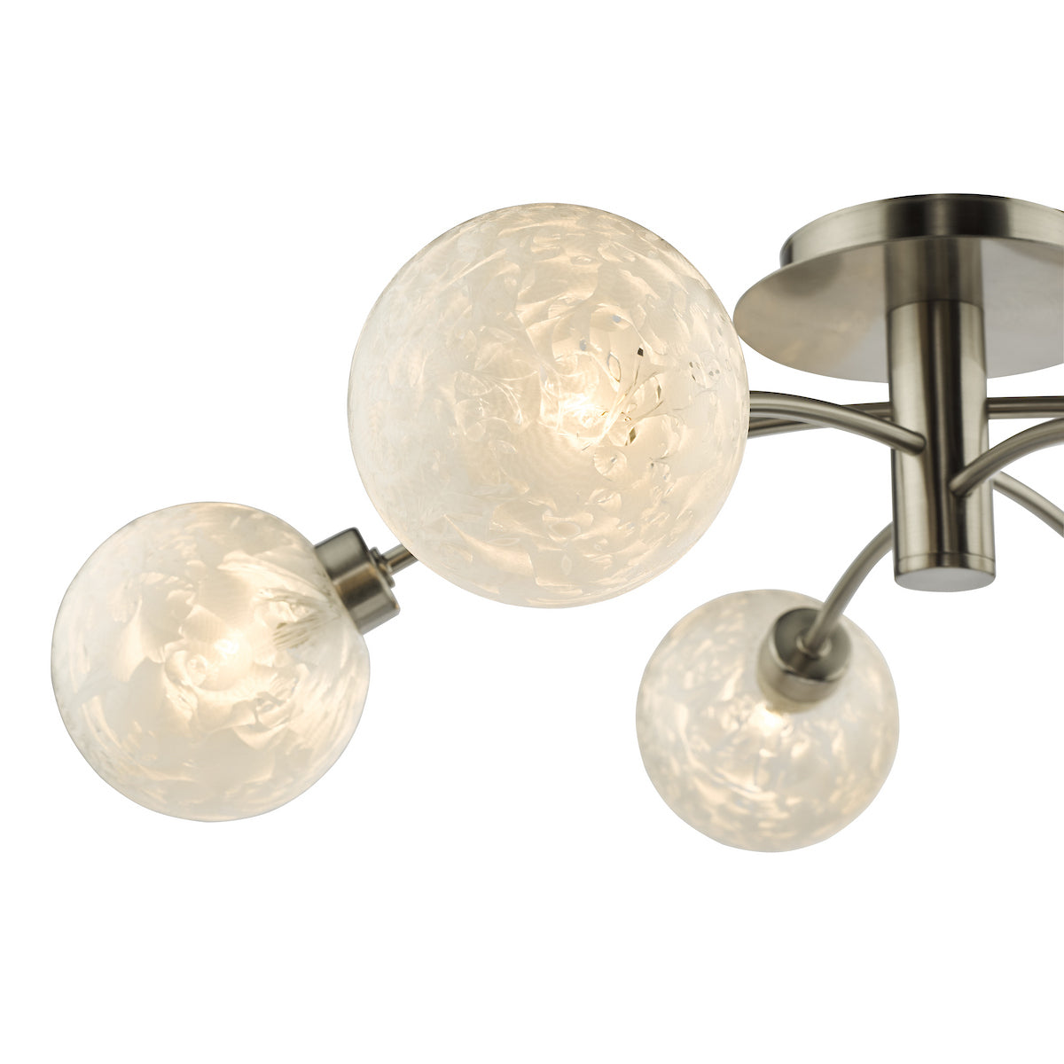 AVARI 6LT SEMI FLUSH SATIN NICKEL FROSTED GLASS