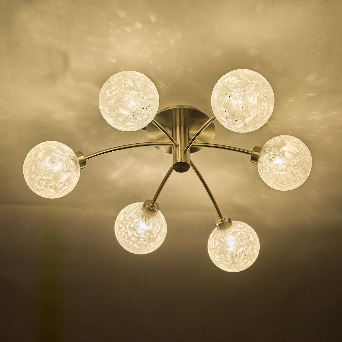 AVARI 6LT SEMI FLUSH SATIN NICKEL FROSTED GLASS
