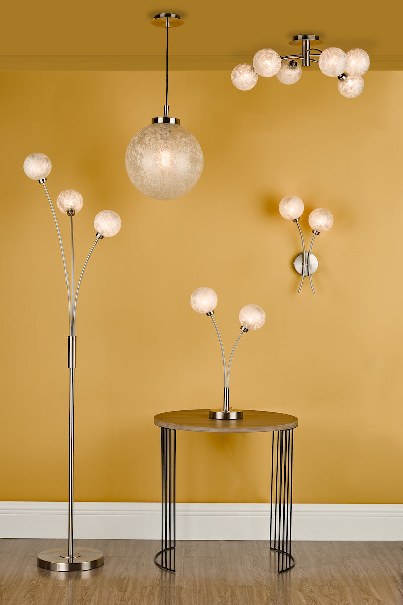 AVARI 6LT SEMI FLUSH SATIN NICKEL FROSTED GLASS