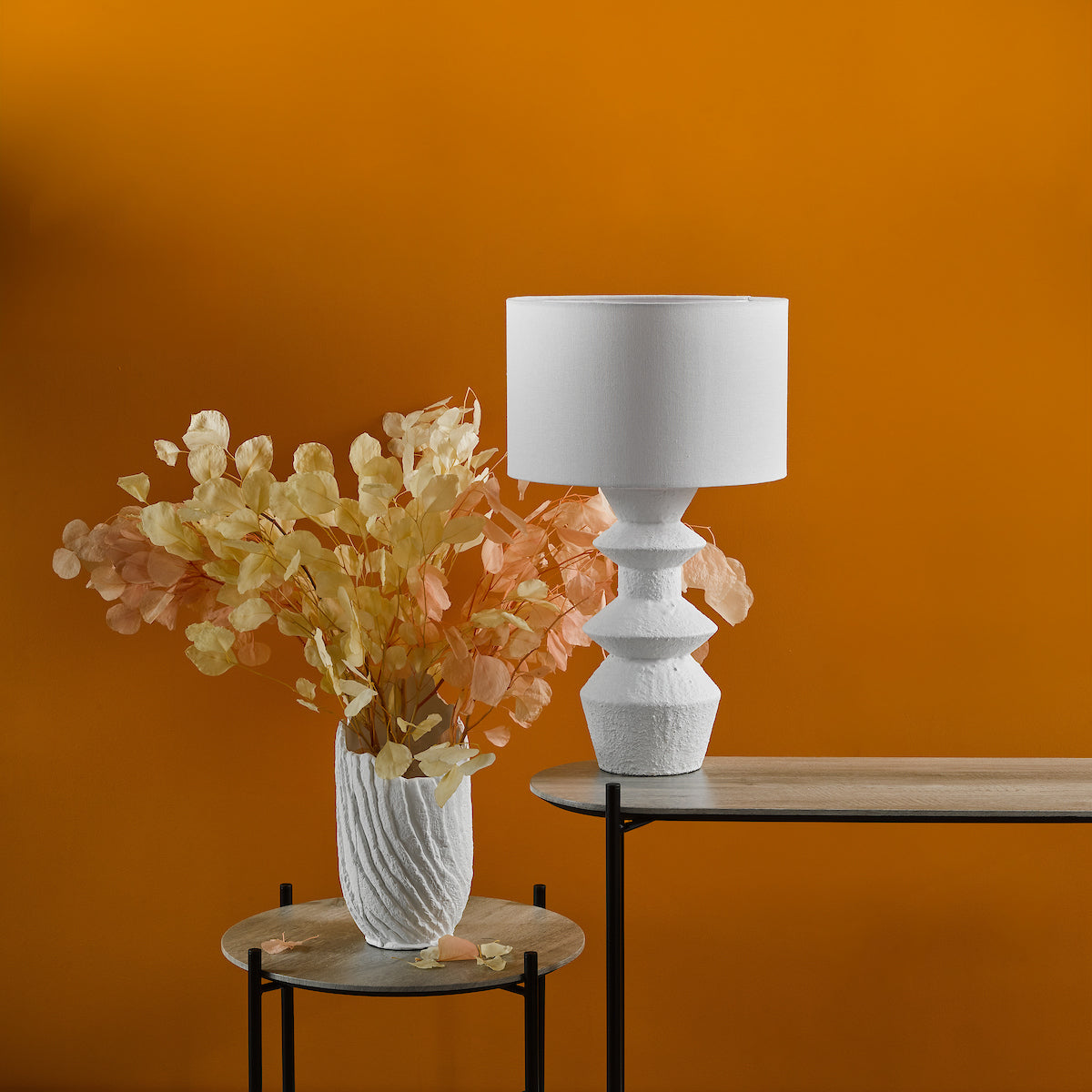 BIDELIA TL MATT WHITE CW LINEN SHADE