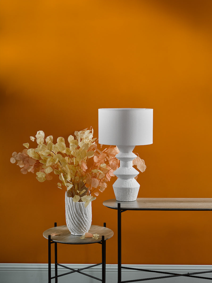BIDELIA TL MATT WHITE CW LINEN SHADE