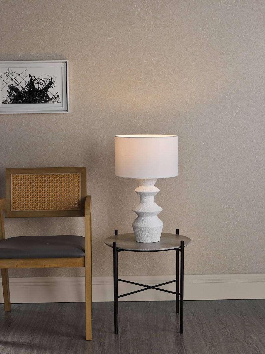 BIDELIA TL MATT WHITE CW LINEN SHADE