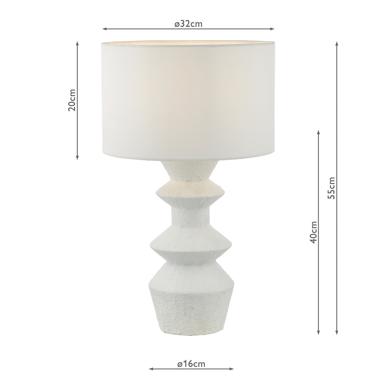 BIDELIA TL MATT WHITE CW LINEN SHADE