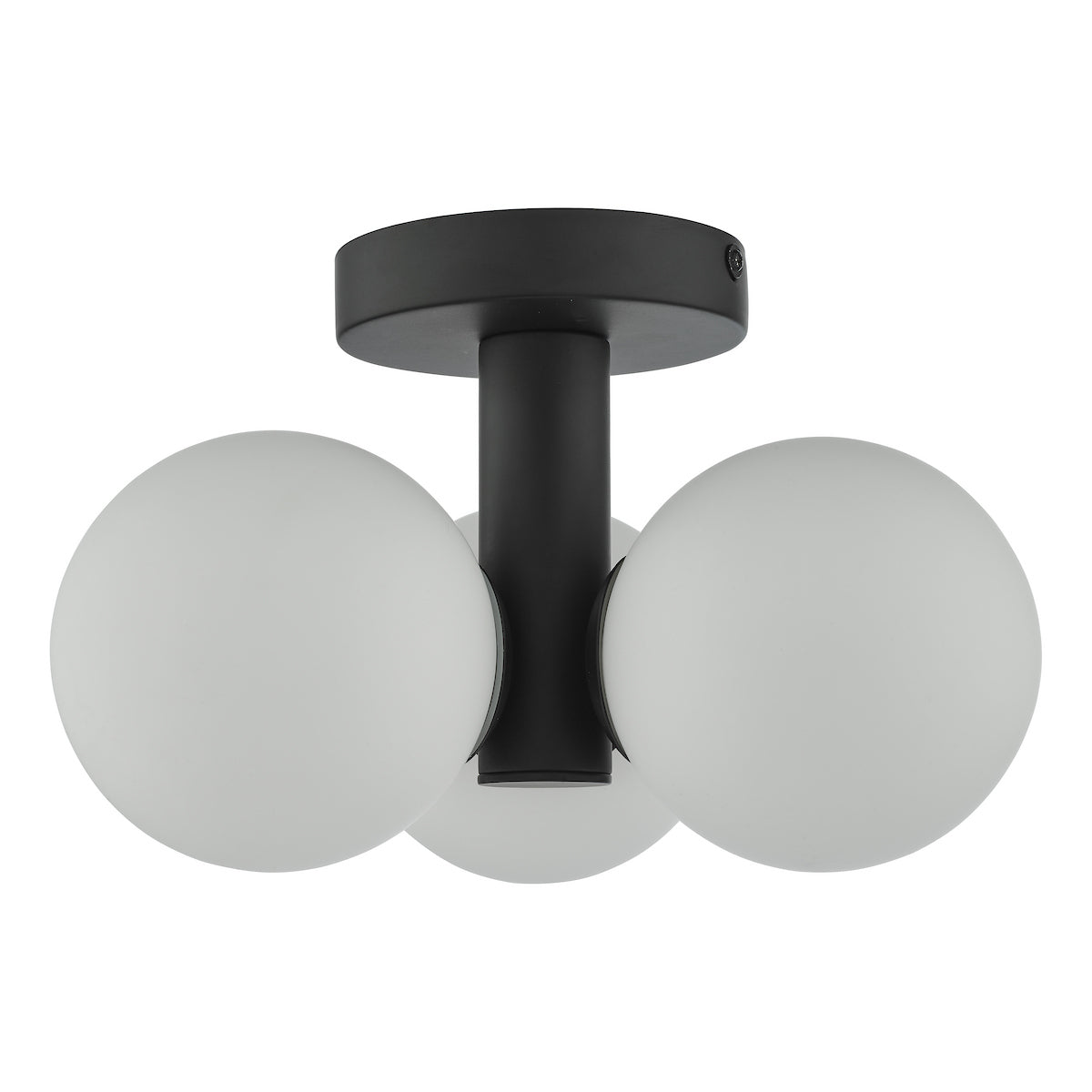 BLAKE 3LT SEMI FLUSH MATT BLACK OPAL GLASS IP44