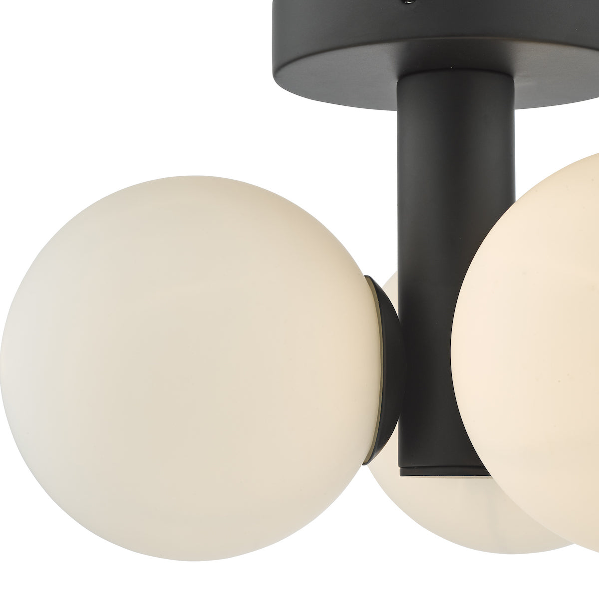 BLAKE 3LT SEMI FLUSH MATT BLACK OPAL GLASS IP44
