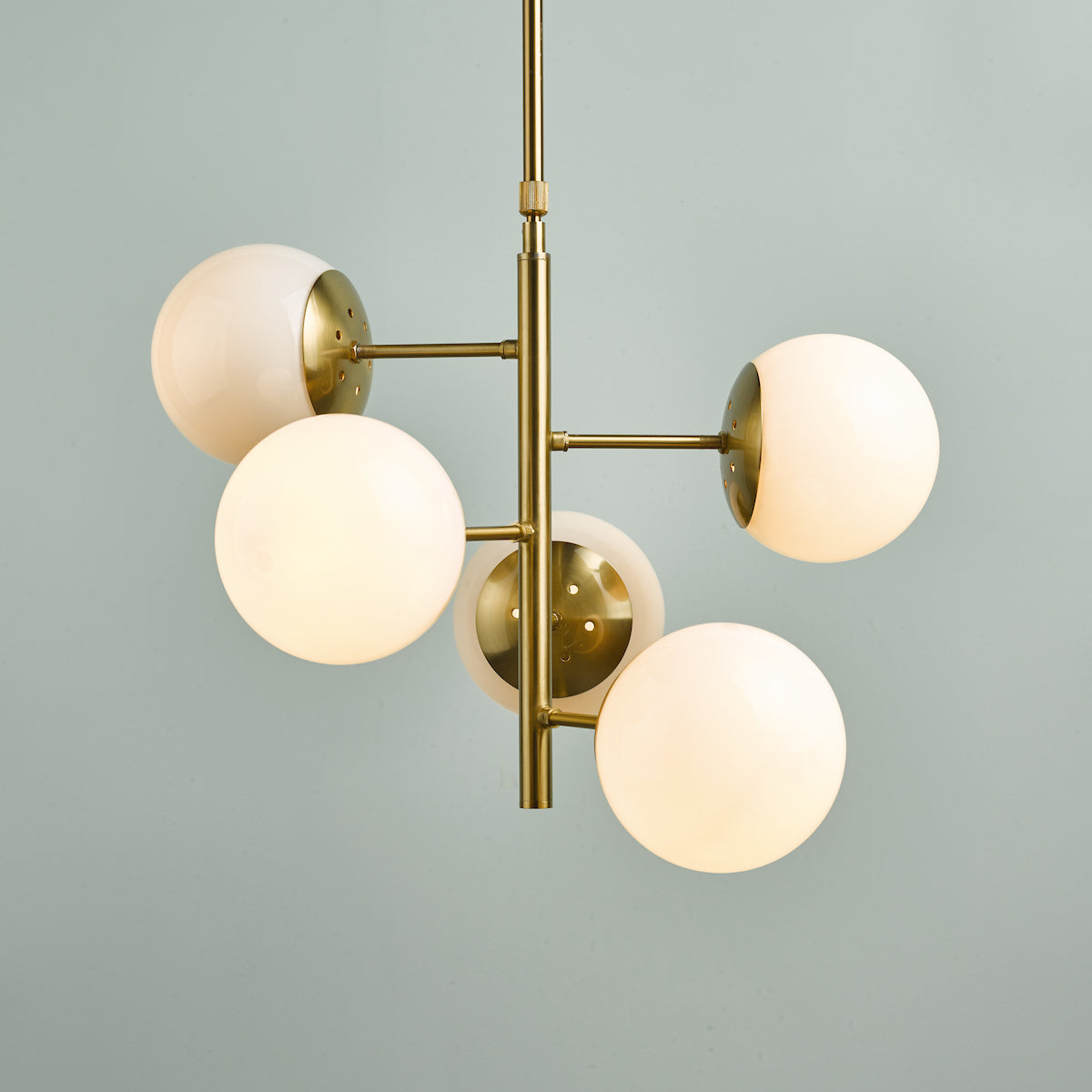 BOMBAZINE 5LT PENDANT NATURAL BRASS CW GL SHDS