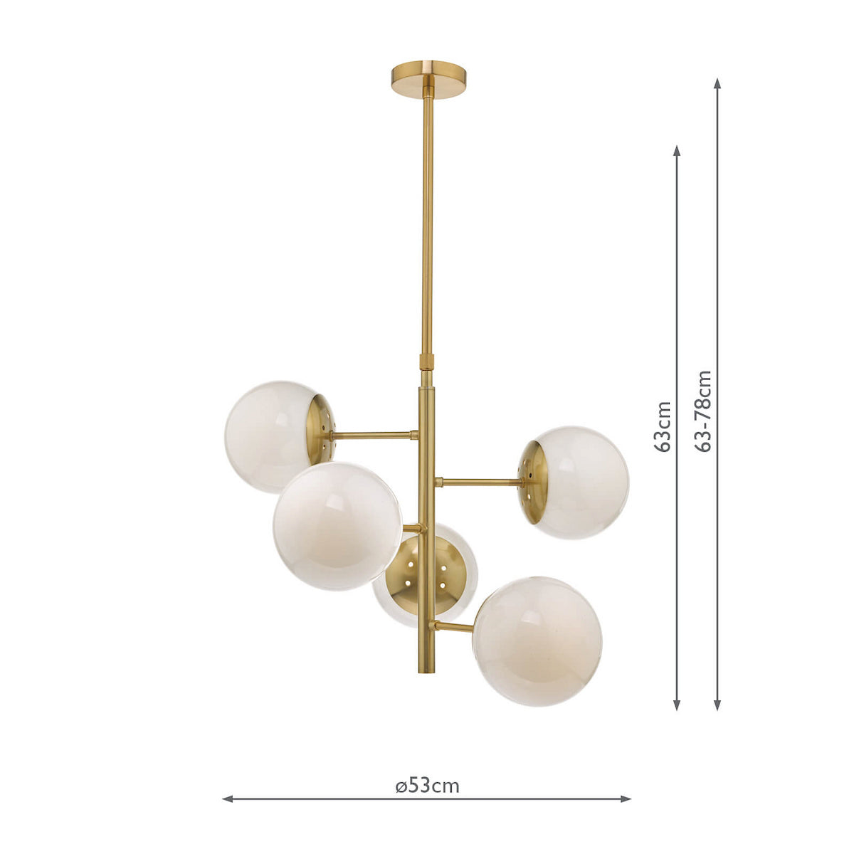 BOMBAZINE 5LT PENDANT NATURAL BRASS CW GL SHDS