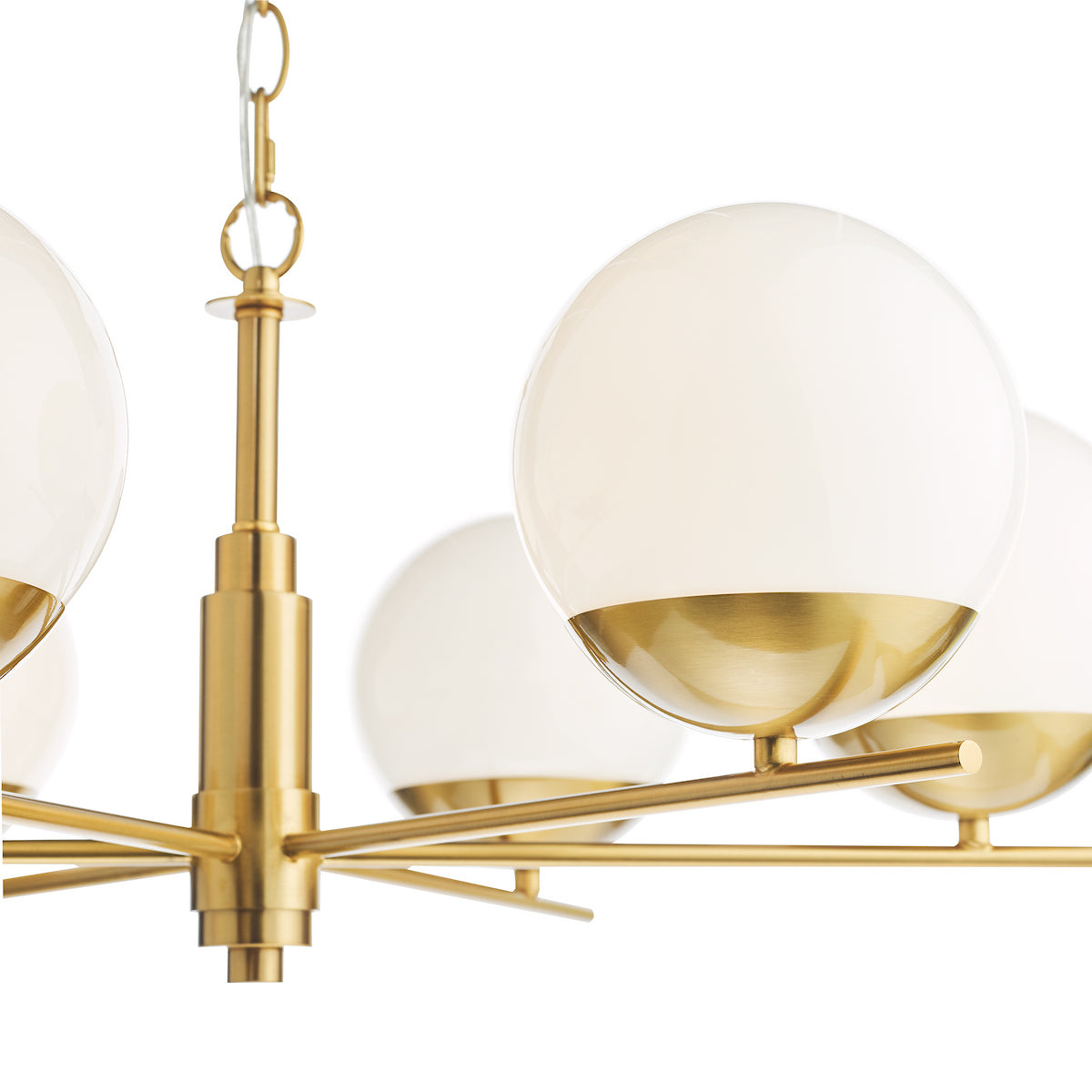 BOMBAZINE 6LT PENDANT NATURAL BRASS CW GLS SHDS