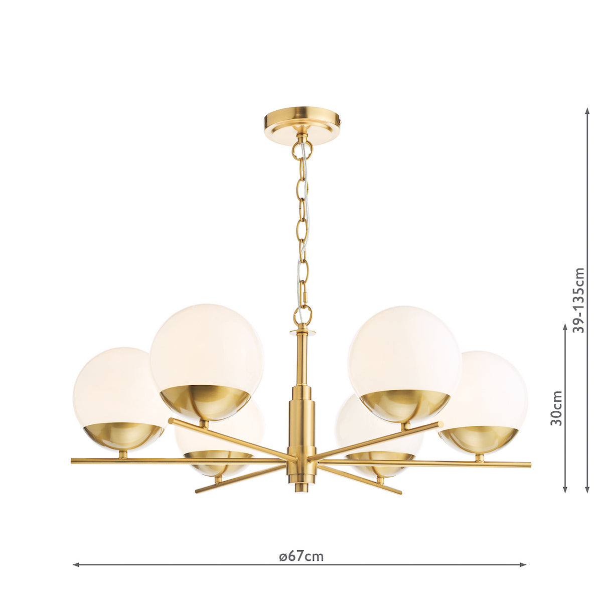 BOMBAZINE 6LT PENDANT NATURAL BRASS CW GLS SHDS
