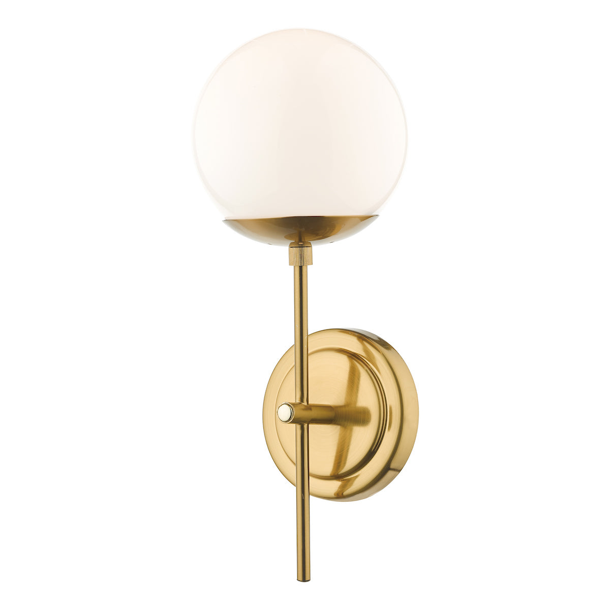 BOMBAZINE 1LT WALL LIGHT NATURAL BRASS CW GLS SHD