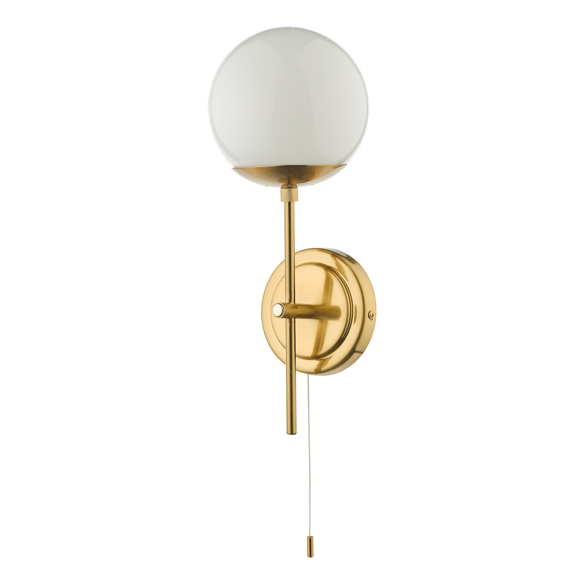 BOMBAZINE 1LT WALL LIGHT NATURAL BRASS CW GLS SHD