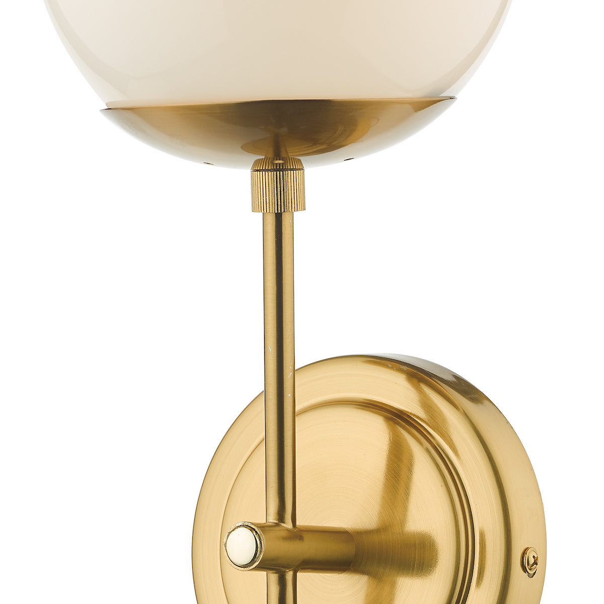 BOMBAZINE 1LT WALL LIGHT NATURAL BRASS CW GLS SHD