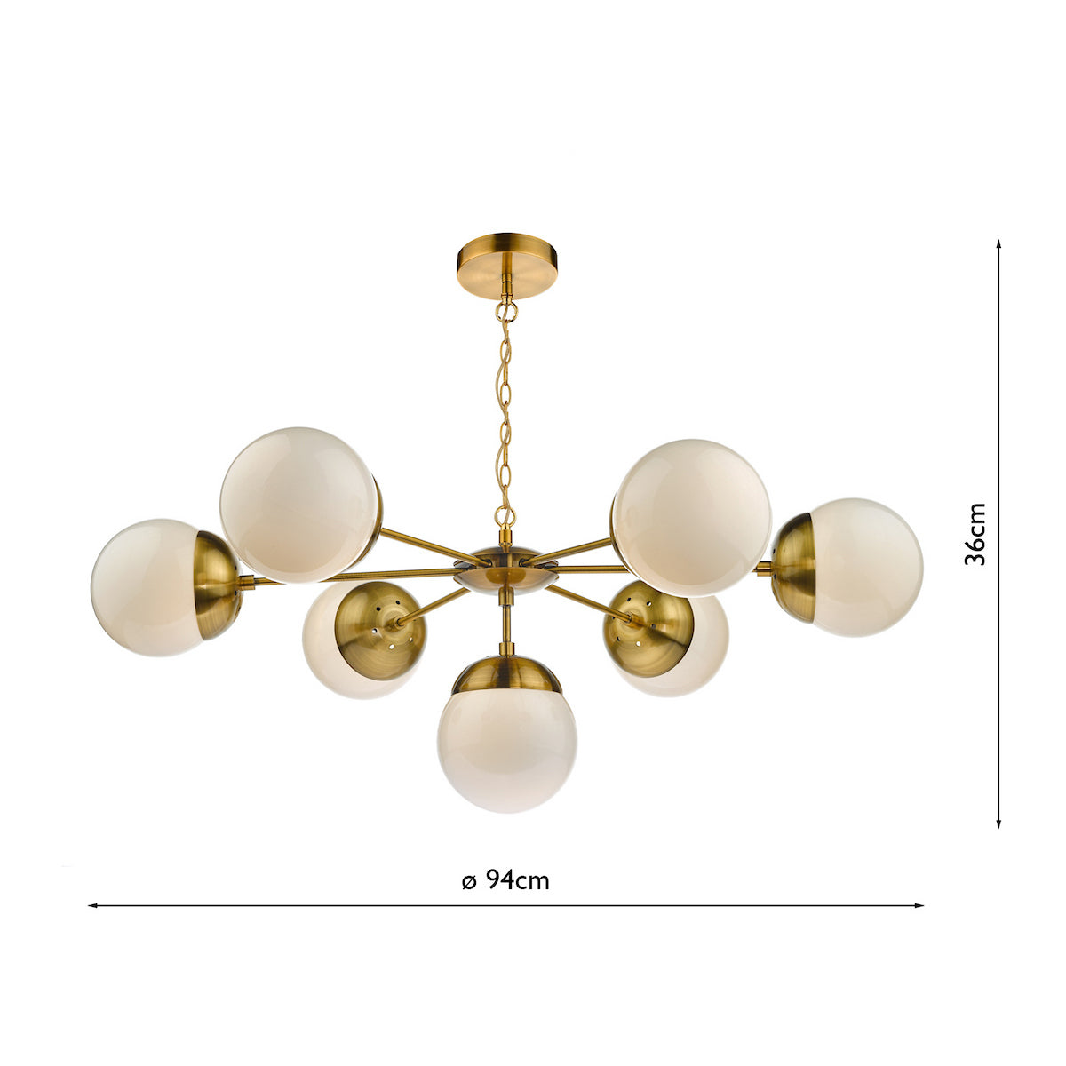 BOMBAZINE 7LT PENDANT NATURAL BRASS CW GL SHDS