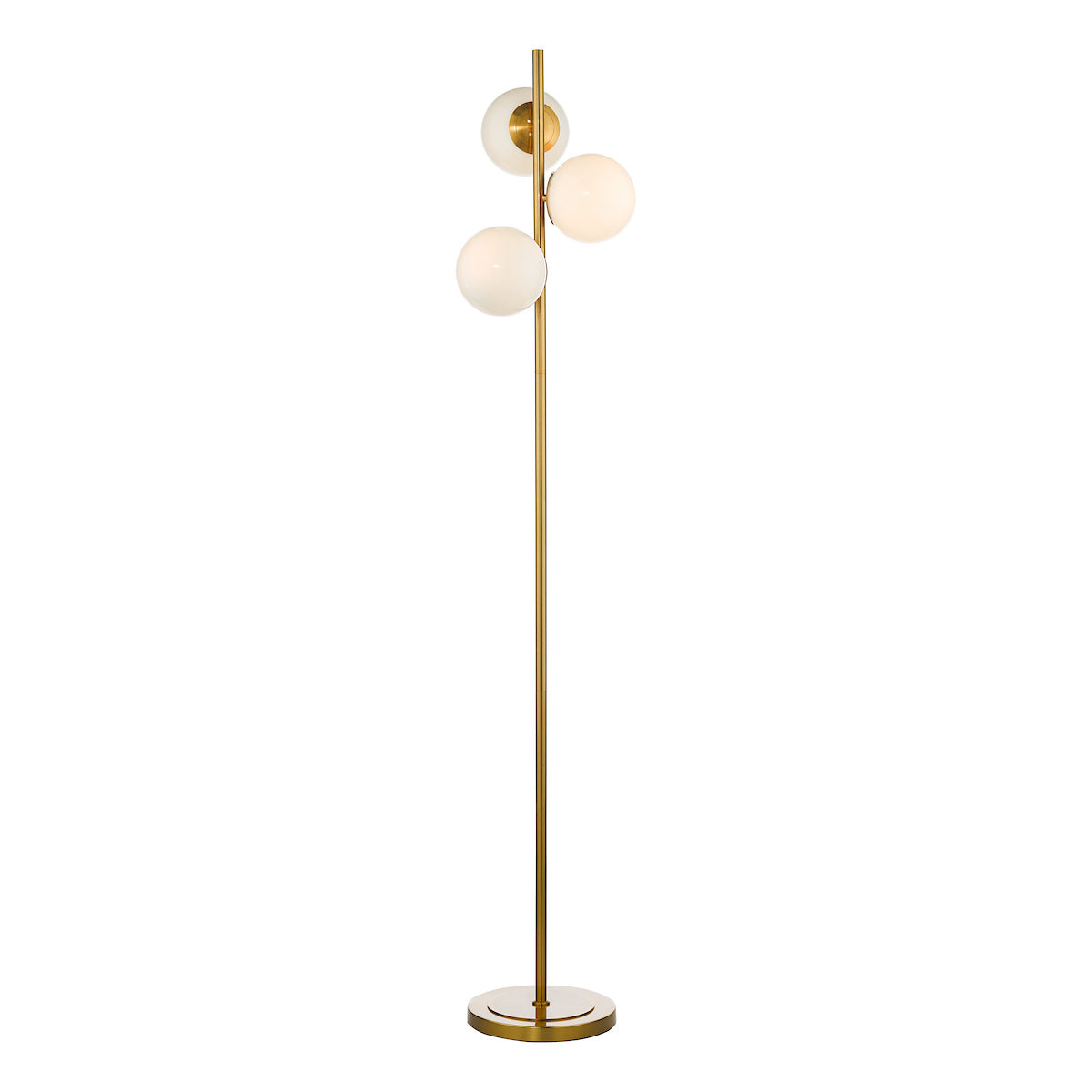 BOMBAZINE 3LT FLOOR LAMP NATURAL BRASS OPAL GLASS