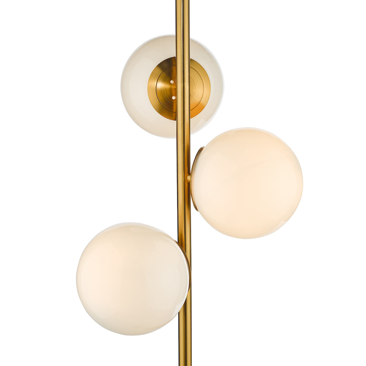 BOMBAZINE 3LT FLOOR LAMP NATURAL BRASS OPAL GLASS