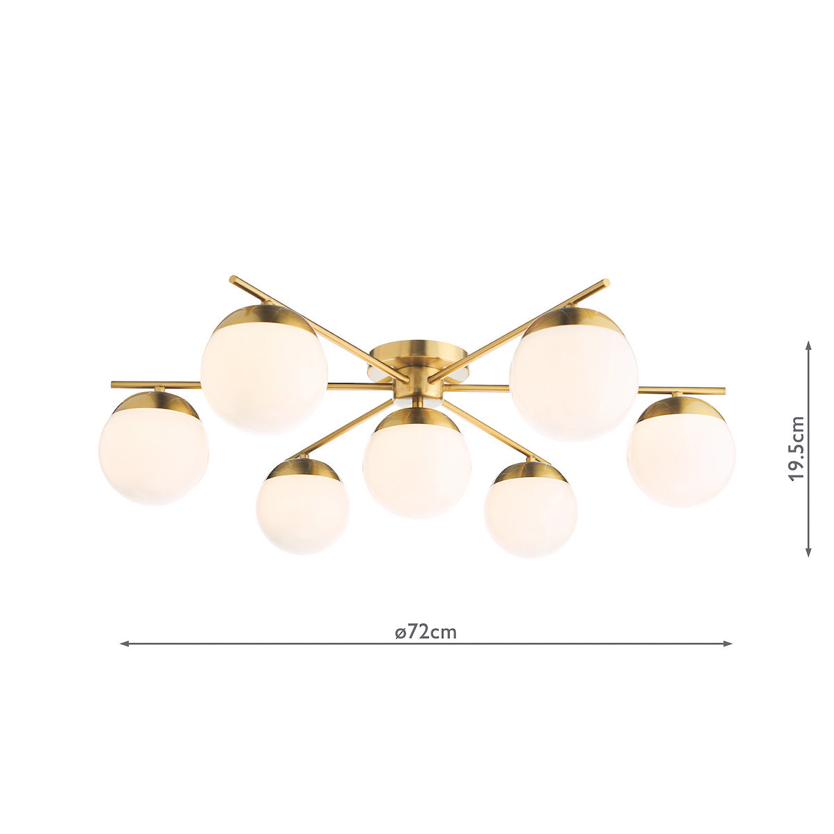 BOMBAZINE 7LT FLUSH NATURAL BRASS CW GLS SHDS