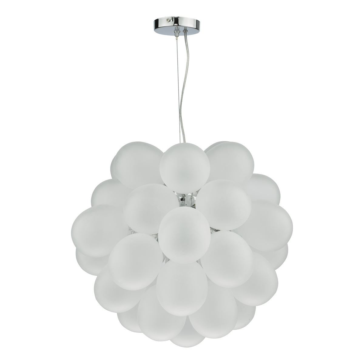 BUBBLES 6LT PENDANT POLISHED CHROME FROSTED GLASS