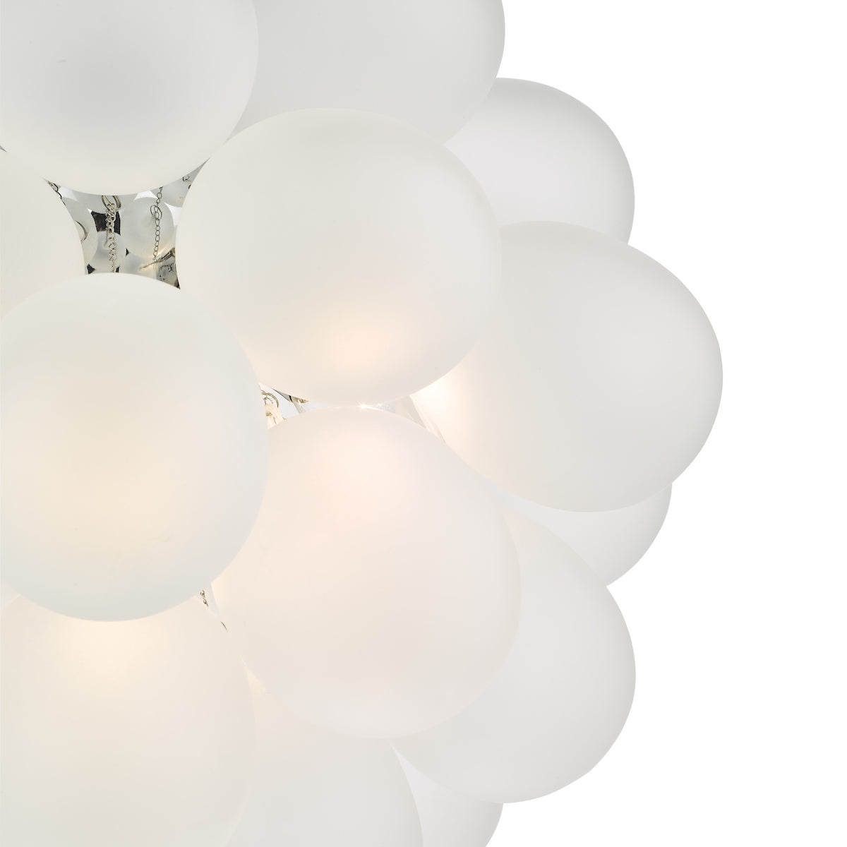 BUBBLES 6LT PENDANT POLISHED CHROME FROSTED GLASS