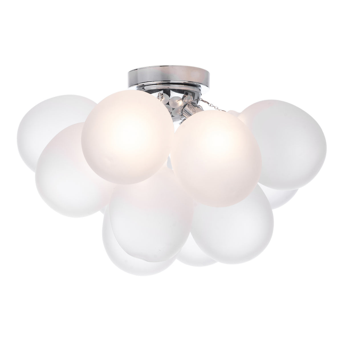 BUBBLES 4LT FLUSH POLISHED CHROME FROSTED GLASS