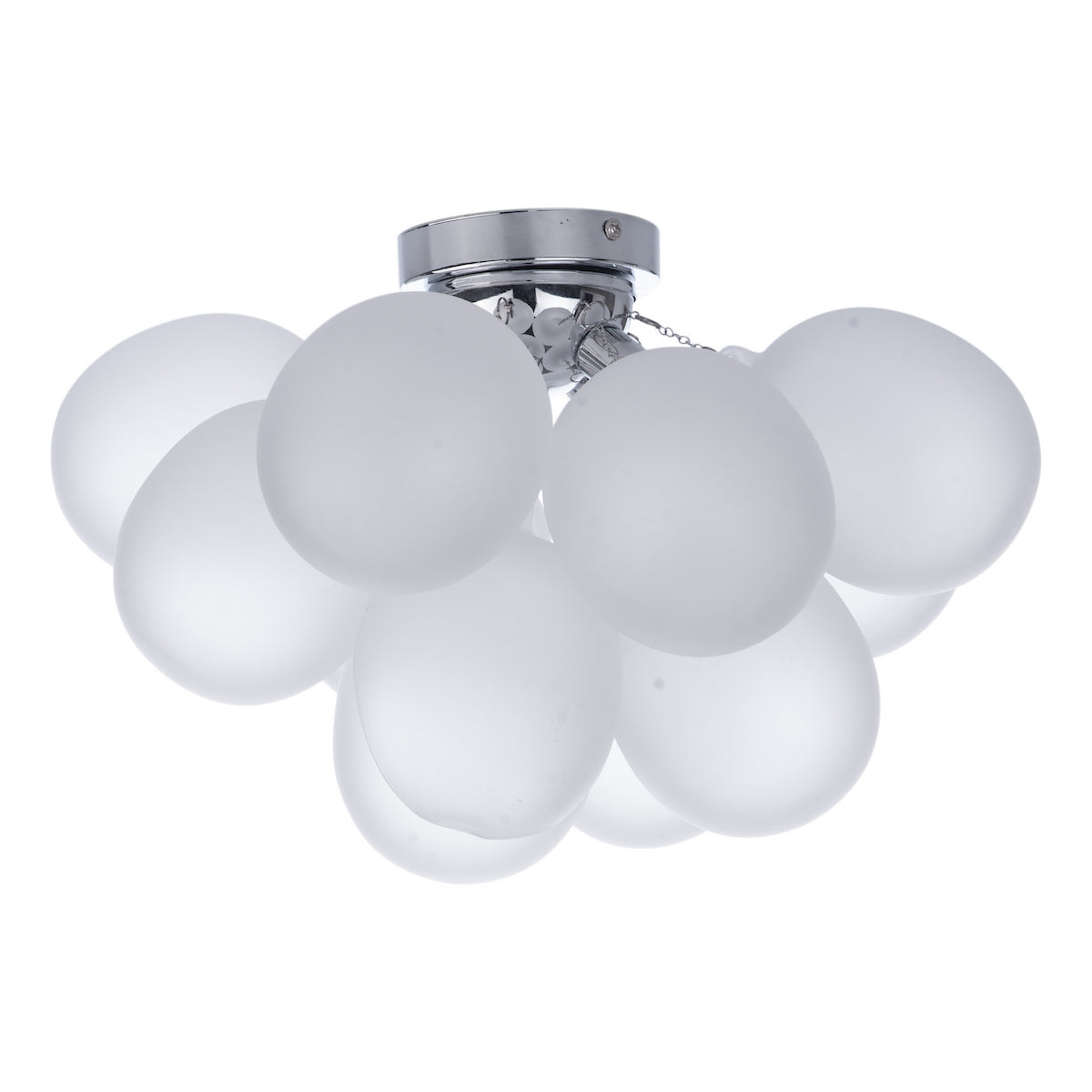 BUBBLES 4LT FLUSH POLISHED CHROME FROSTED GLASS