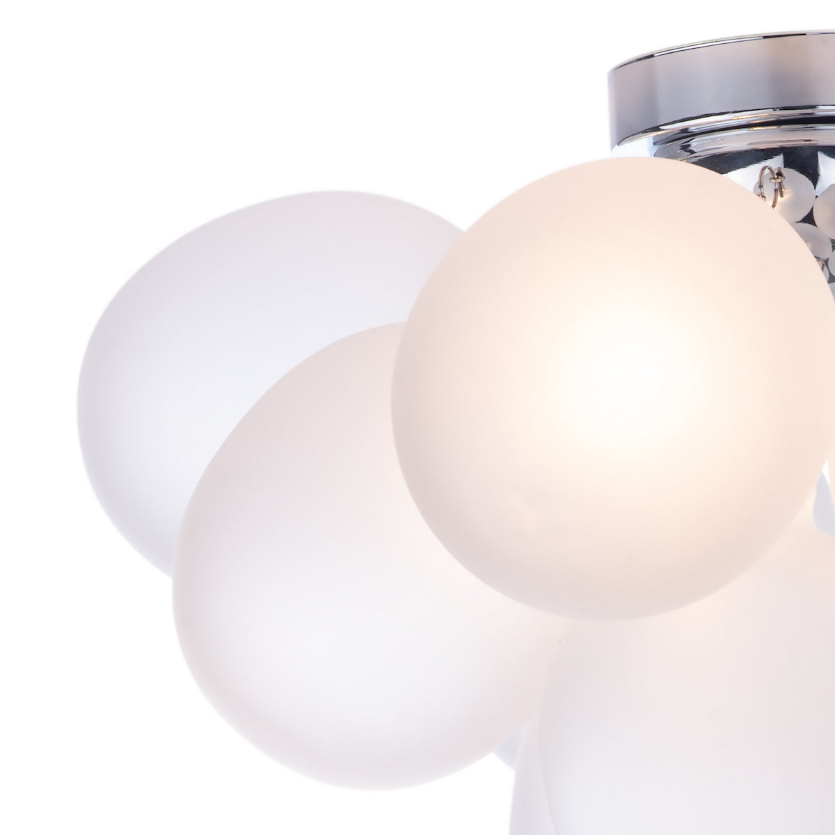 BUBBLES 4LT FLUSH POLISHED CHROME FROSTED GLASS