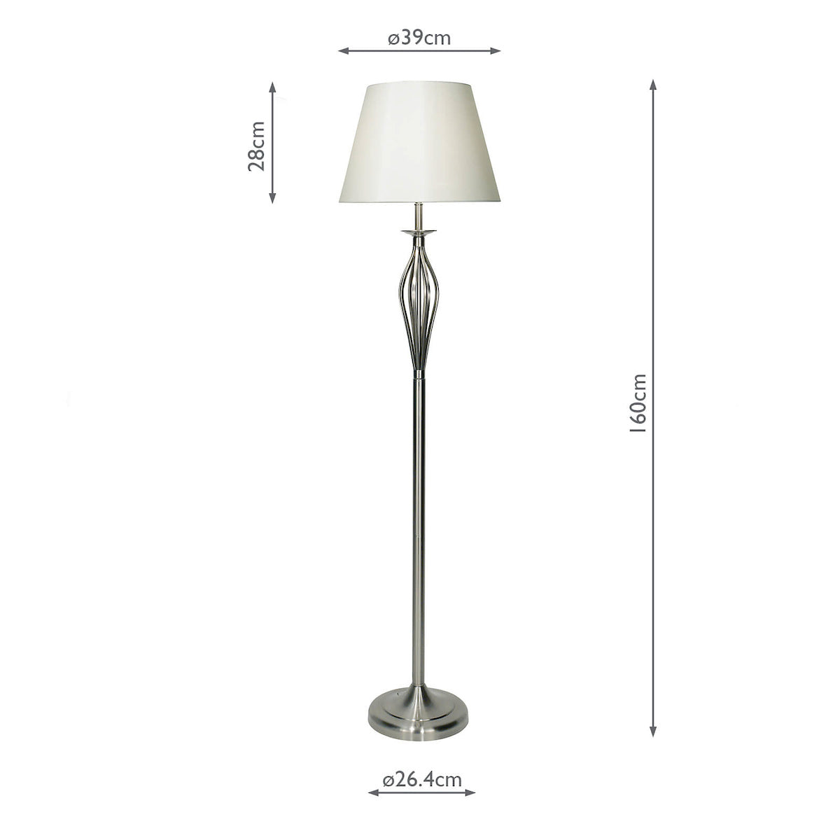 BYBLISS (SOLD AS 2 PACK) FLOOR LAMP SAT CHR CW SHA