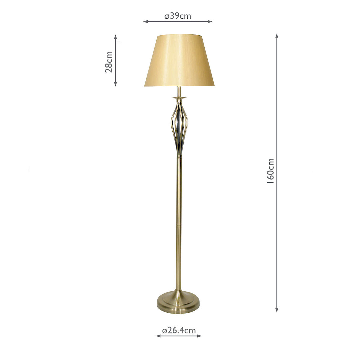 BYBLISS (SOLD AS 2 PACK) FLOOR LAMP ANT BRASS CW S
