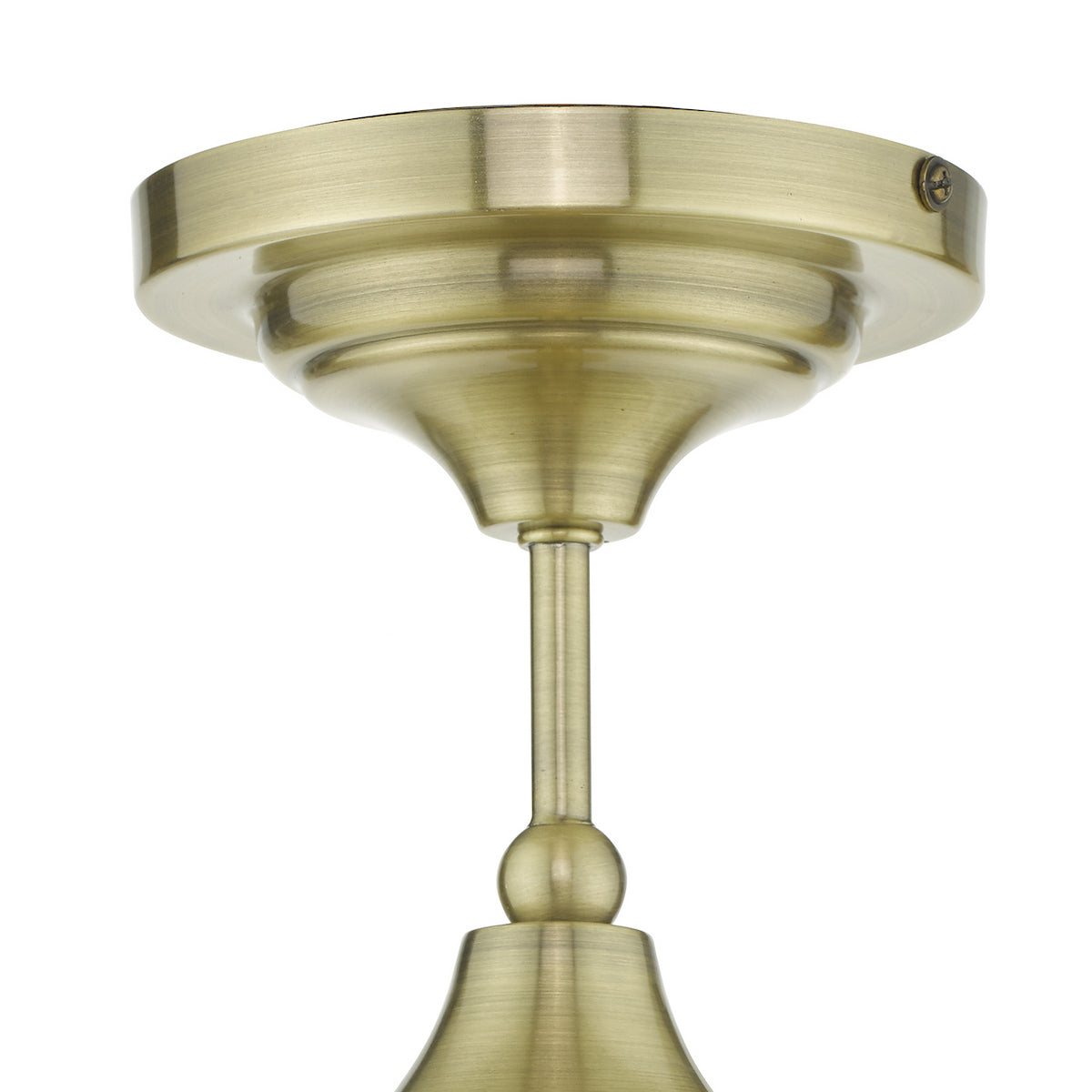 CADEN 1LT SEMI FLUSH ANT BRA/ OPAL IP44