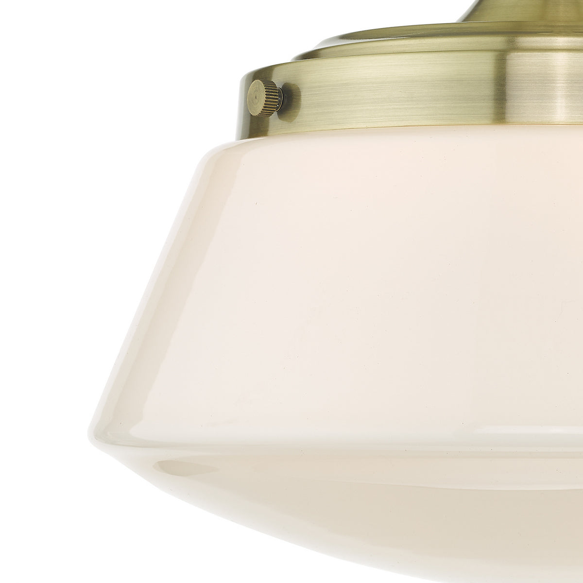 CADEN 1LT SEMI FLUSH ANT BRA/ OPAL IP44