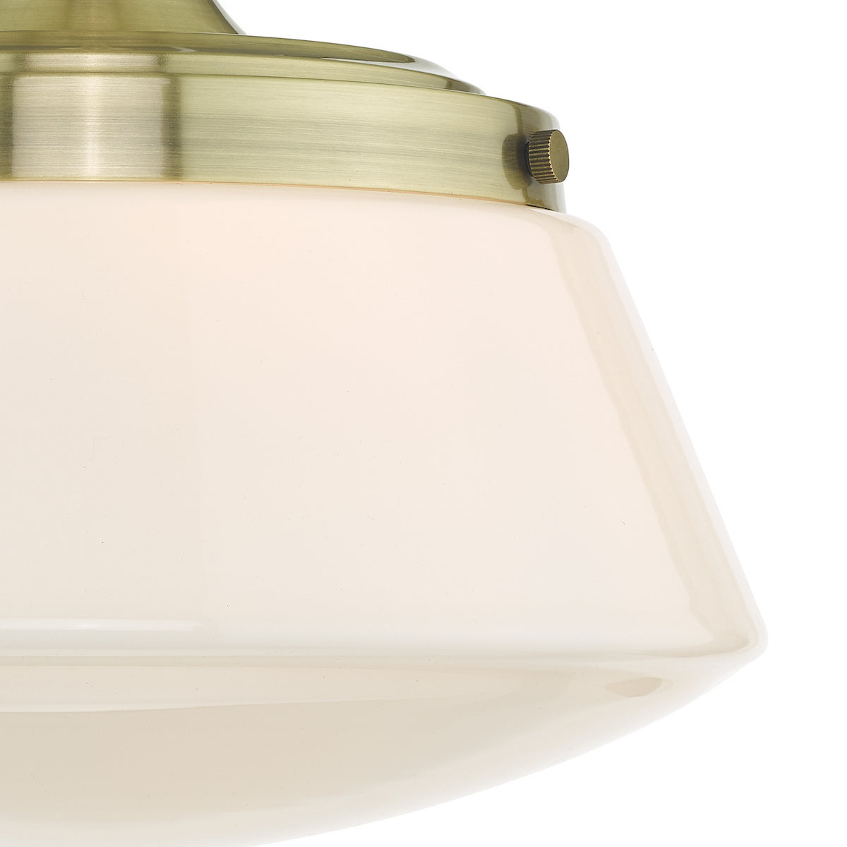 CADEN 1LT SEMI FLUSH ANT BRA/ OPAL IP44